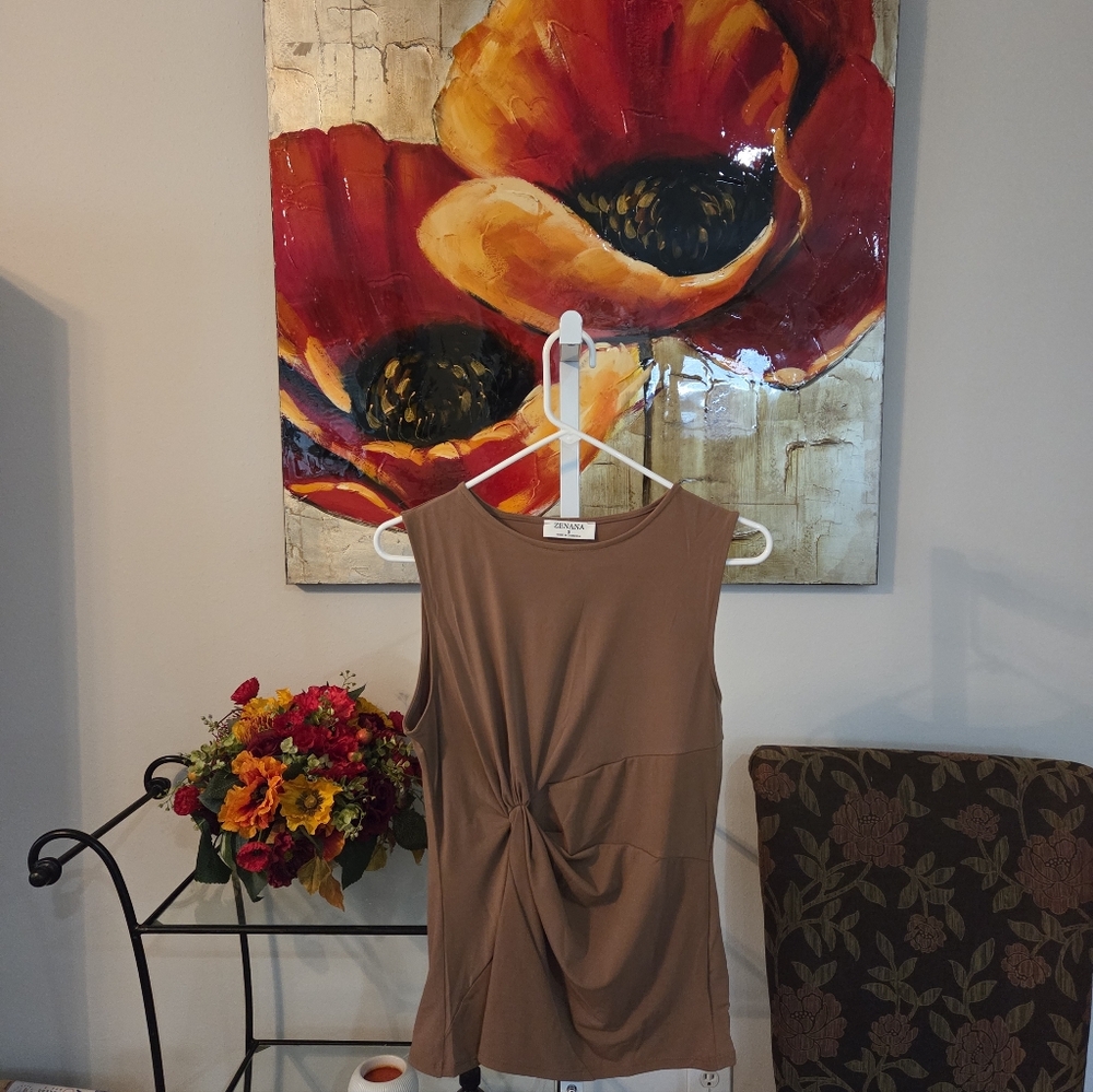 Zenana Deep Carmel Twist Tank Top